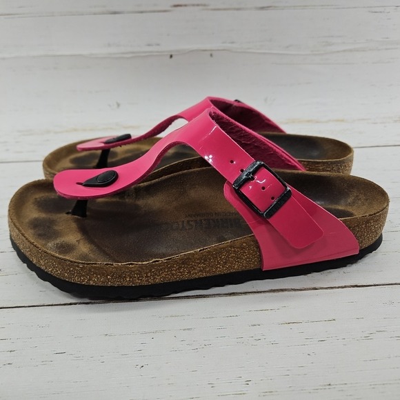 Birkenstock Gizeh Patent Leather Fuchsia Tulip Pink Sandals Women EU 39 US 8-8.5 main image 3